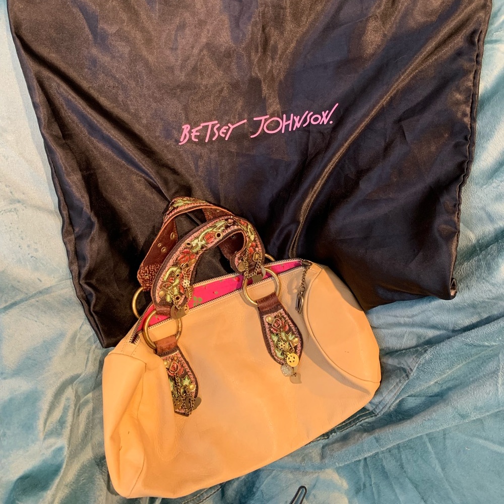 Betsey Johnson Tan Barrel Handbag